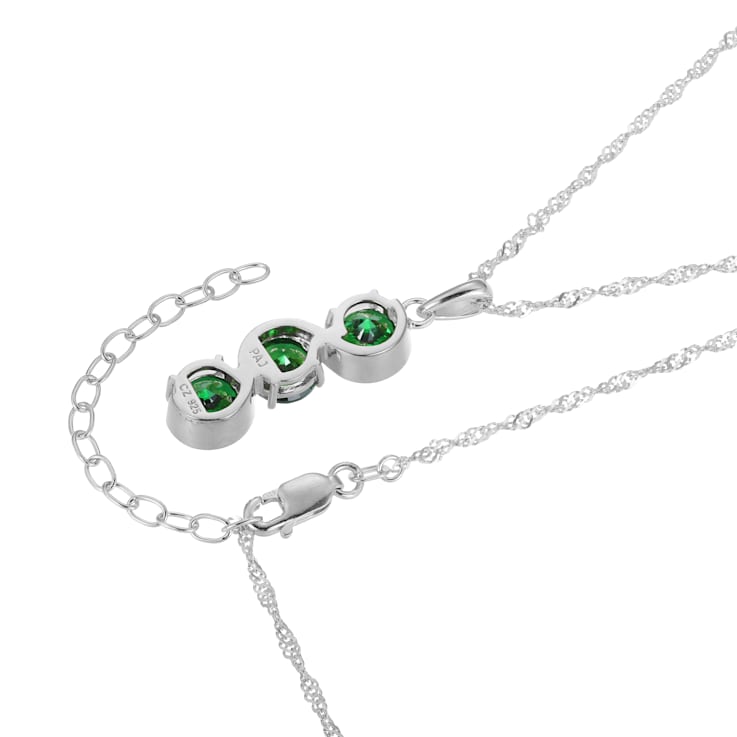 Green Cubic Zirconia Platinum Over Sterling Silver May Birthstone
Pendant 5.84ctw