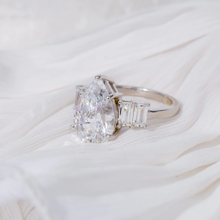 White Cubic Zirconia Platinum Over Sterling Silver Ring 10.92ctw