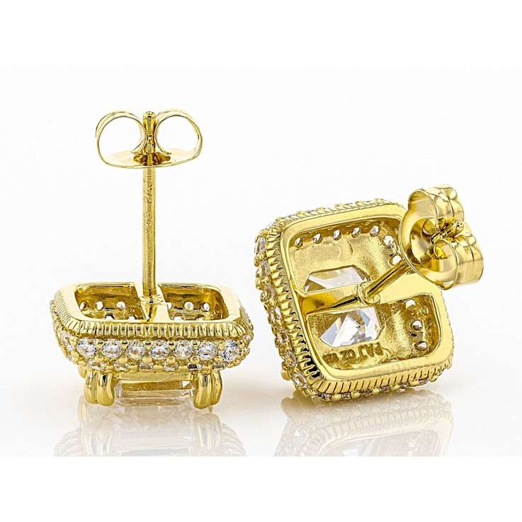 Asscher cut earrings cubic zirconia store