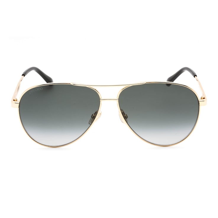 Jimmy Choo Black and Gold Tone Frame/ Gray Gradient Aviator Sunglasses