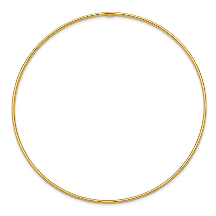 14K Yellow Gold 1.5mm Diamond-cut Slip-on Bangle Bracelet