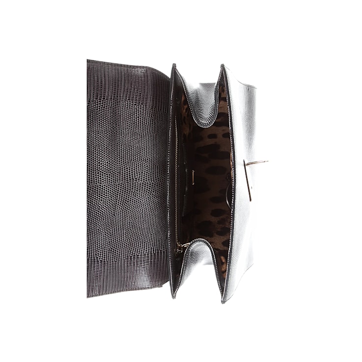 Dolce and Gabbana Monica Lizard Calfskin Top Handle Handbag
