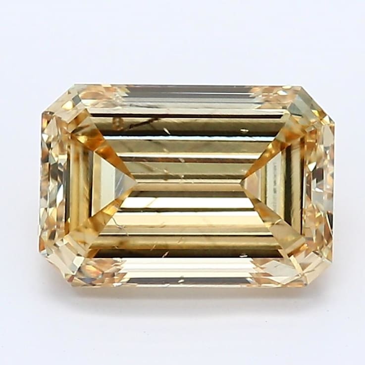 2.01ct Intense Yellow Emerald Cut Lab-Grown Diamond SI2 Clarity IGI Certified