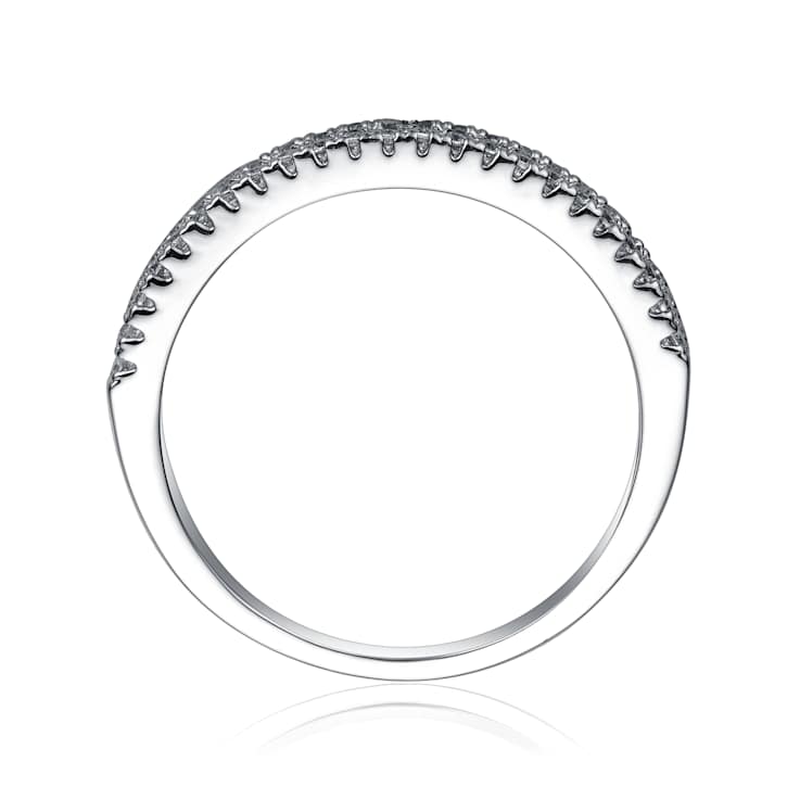 Sapphire Color CZ Channel-Set Band Ring In Sterling Silver