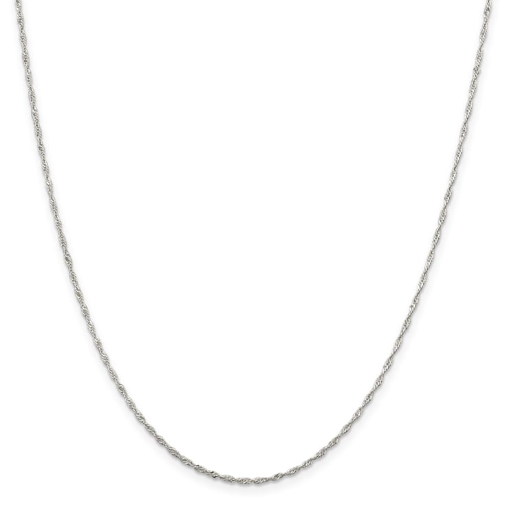 Sterling Silver 1.4mm Singapore Chain Necklace