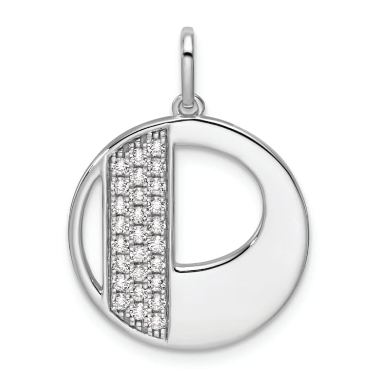 14K White Gold Gatsby Diamond Initial P Charm