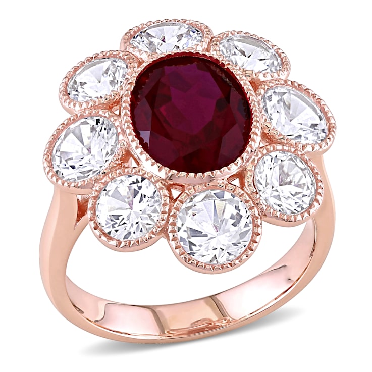 Lab created white hotsell sapphire rose gold