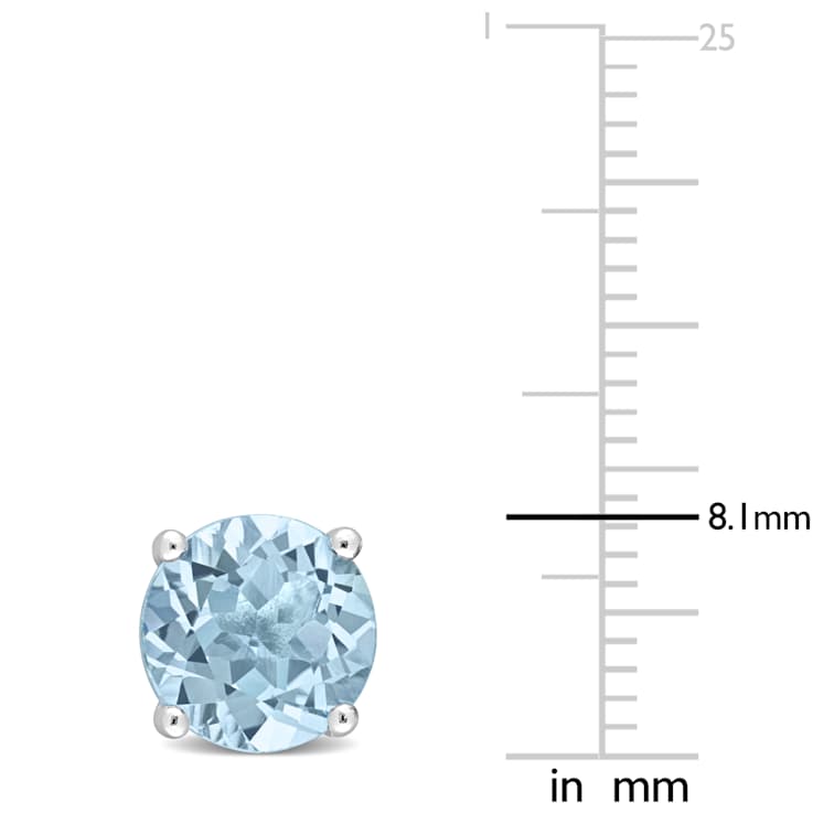 Sky Blue Topaz Stud Earrings In Sterling Silver 4.75ctw