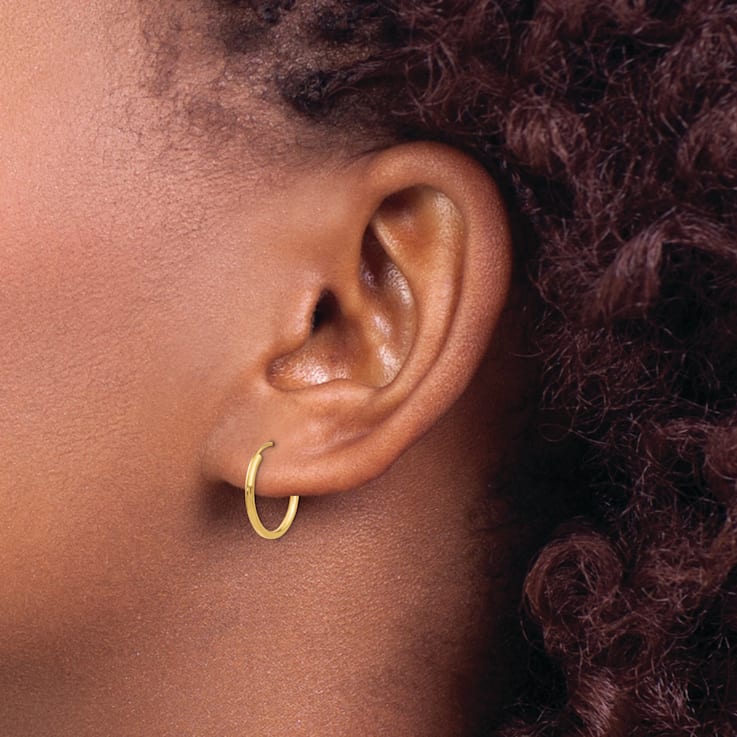 14K Yellow Gold Endless Hoop Earrings