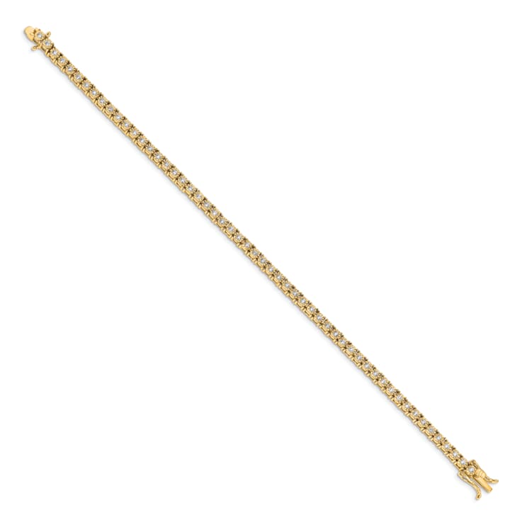 14k Yellow Gold Illusion Setting Diamond Bracelet
