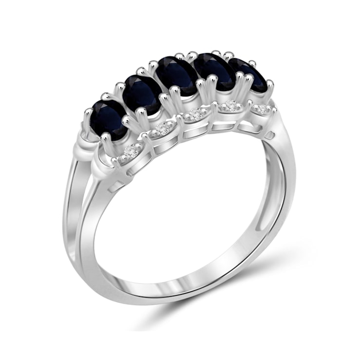 Black Sapphire Rhodium Over Sterling Silver Ring 1.63ctw