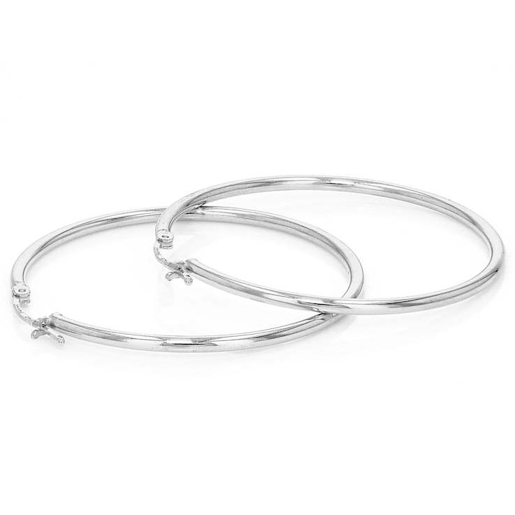 Bold Polished Hoop Earrings In Sterling Silver