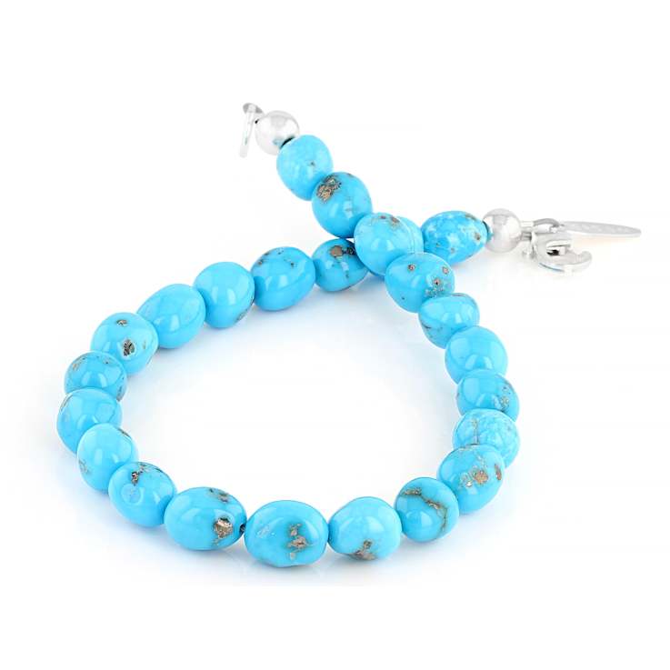 Turquoise Nugget Sterling Silver Bracelet