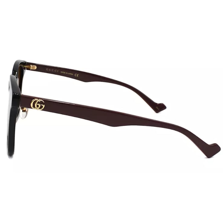 Gucci Black and Burgundy Frame / Brown Lens Sunglasses