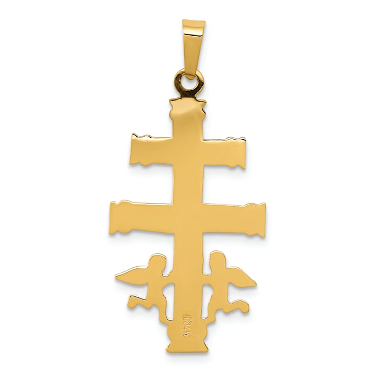 14K Yellow and White Gold Cara Vaca Crucifix Pendant