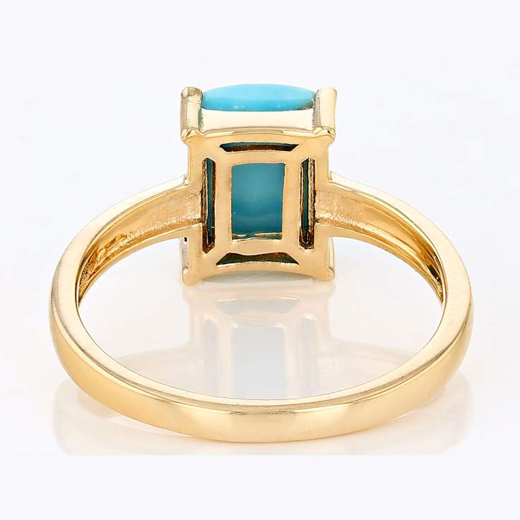 Sleeping Beauty Turquoise Ring In 18K Gold Over Sterling Silver