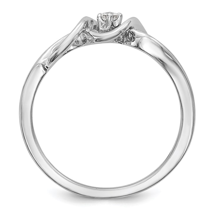 Rhodium Over 14K White Gold First Promise Diamond Promise/Engagement
Ring 0.04ctw