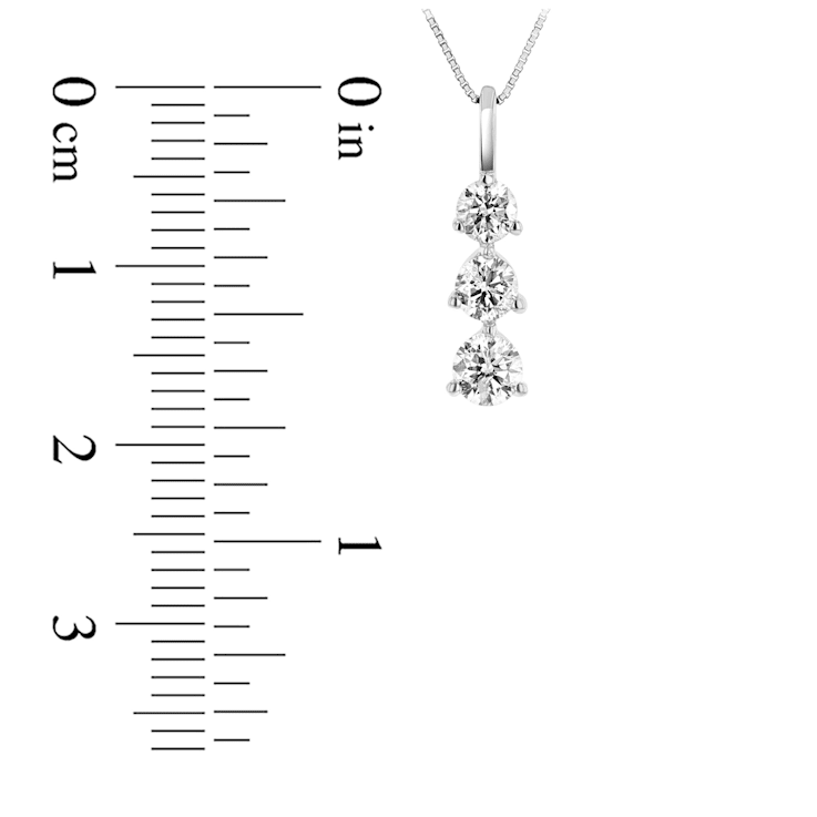 0.50ctw Diamond 3 Stone Pendant 14k White Gold