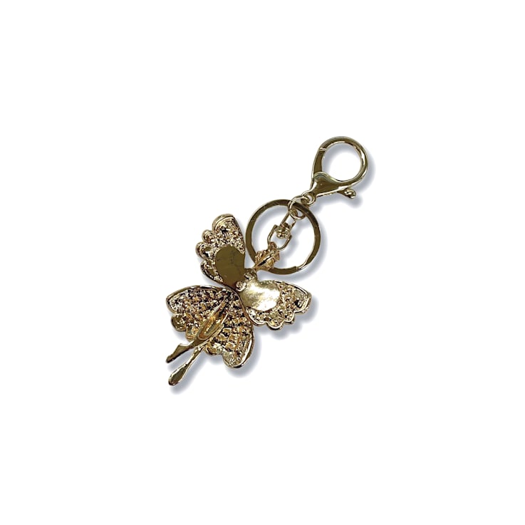 Gold Tone Fairy Princess Multi Crystal Key Chain