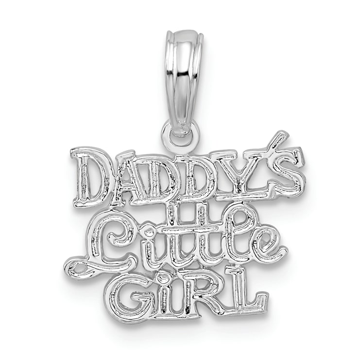 Rhodium Over Sterling Silver Polished DADDYS LITTLE GIRL Pendant