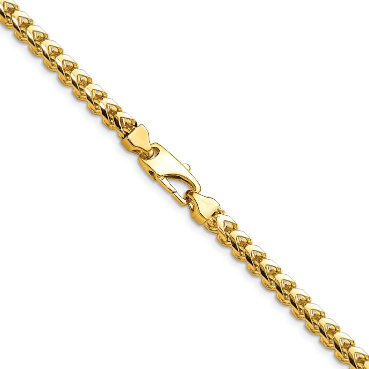 14k Yellow Gold 3.7mm Solid Franco Link Chain
