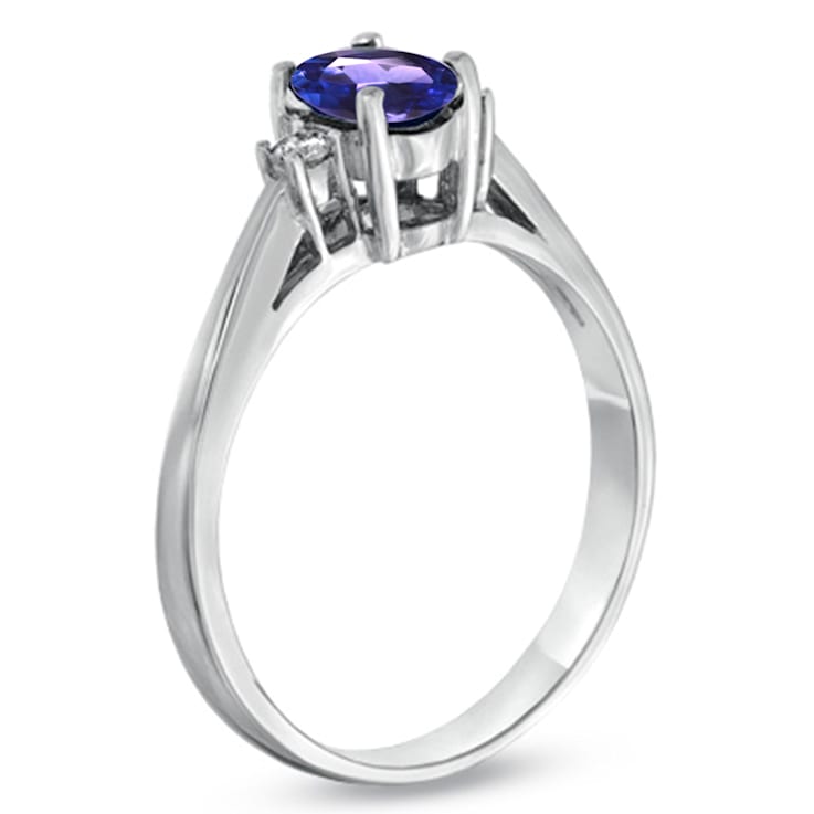 0.50cttw Tanzanite and Diamond Ring in 14k White Gold