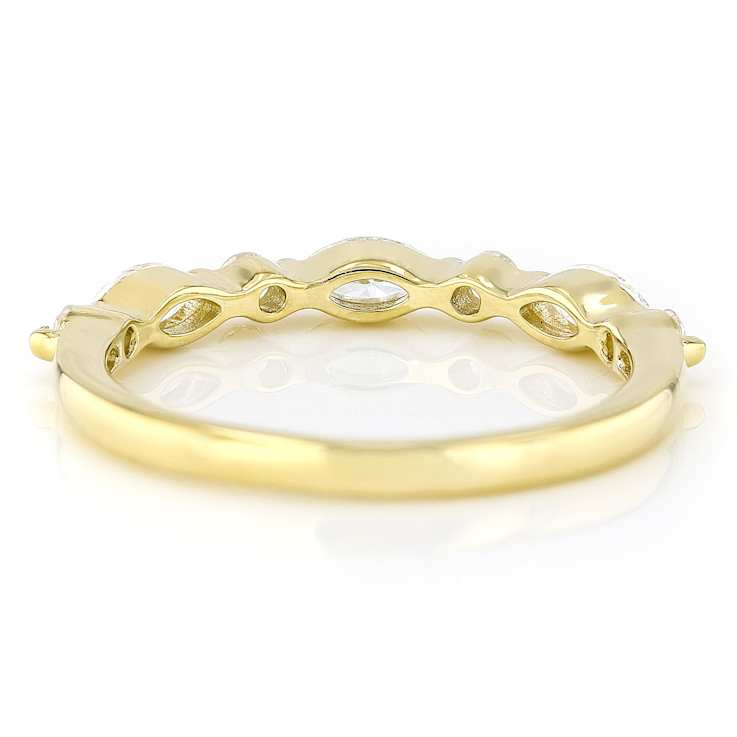 Lab-Grown Diamond Marquise And Round Ring In 14K Gold Over Sterling Silver