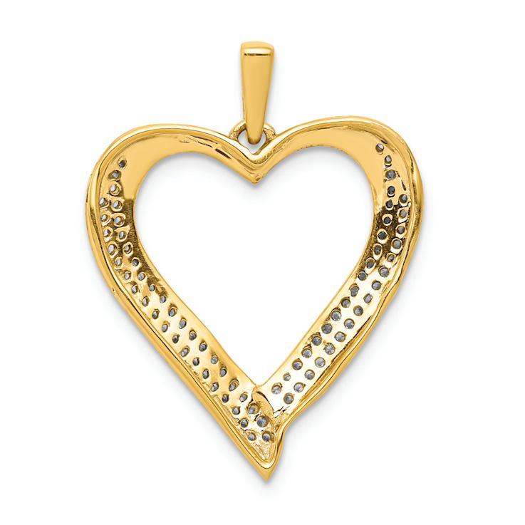 14K Two-tone Gold Gold Diamond Heart Pendant