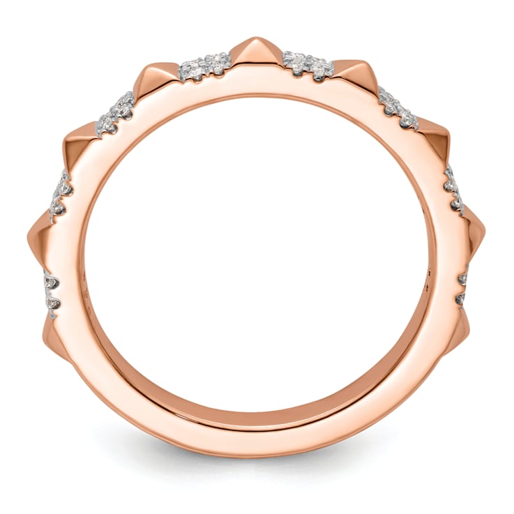 14K Rose Gold Stackable Expressions Diamond Ring 0.128ctw