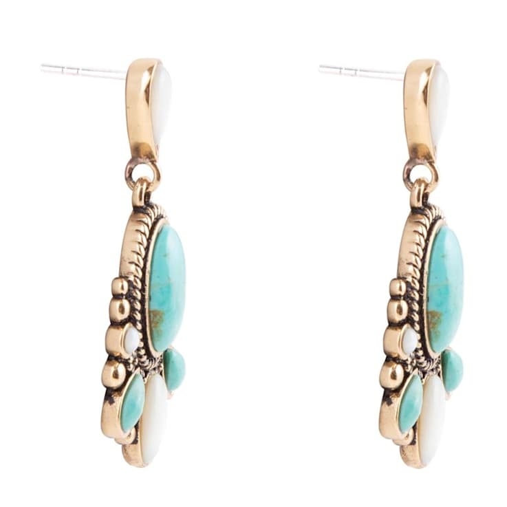 Barse Jewelry Composite Turquoise and Mother-of-Pearl Gold Tone
Barcelona Dangle Earrings