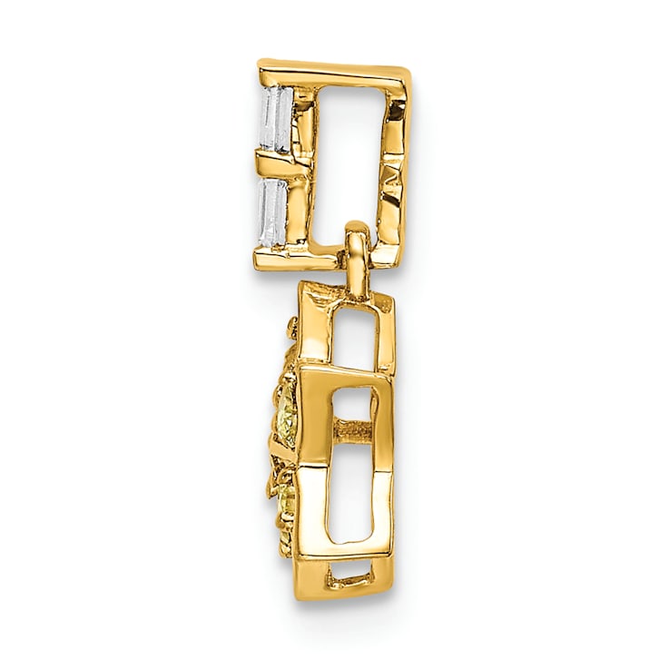 14k Yellow Gold Diamond and Yellow Sapphire Star Pendant