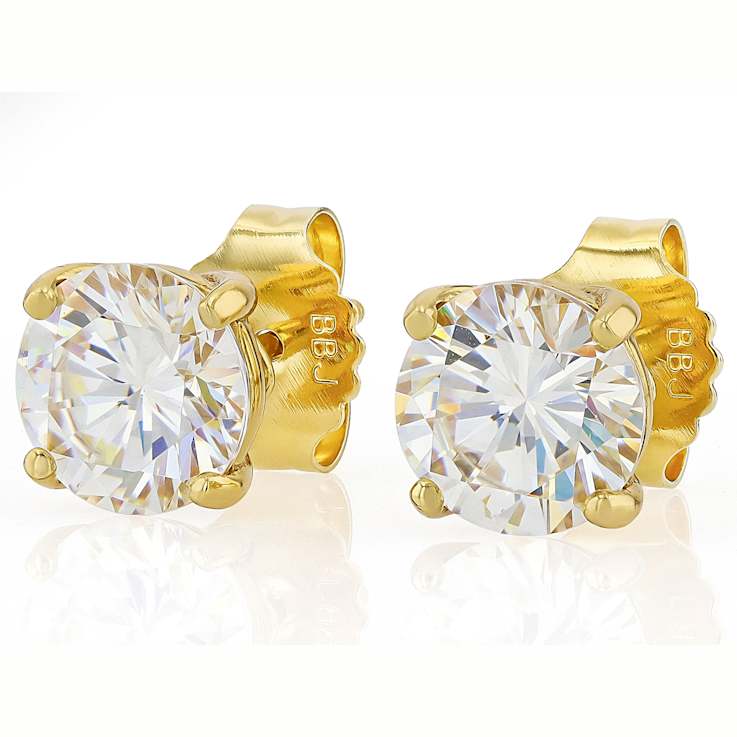 5.00ctw Diamond Simulant Stud Earrings In Sterling Silver