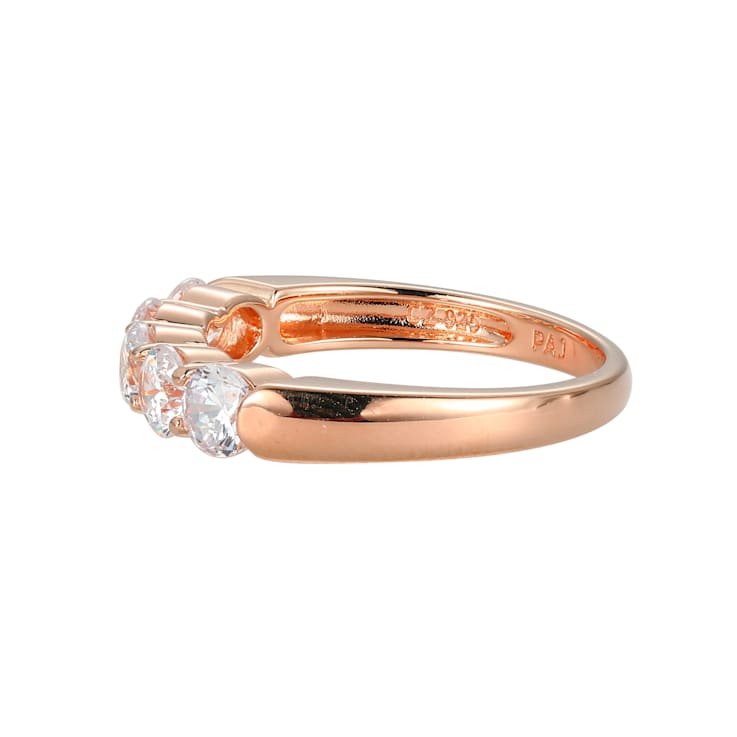 White Cubic Zirconia 18k Rose Gold Over Sterling Silver Ring 2.03ctw