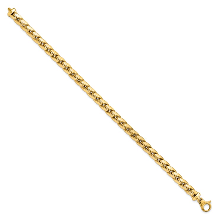 14K Yellow Gold Polished Fancy Link Men's Bracelet