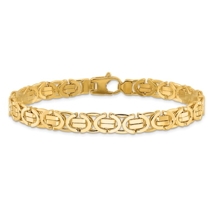 14K Yellow Gold Polished Fancy Link Bracelet