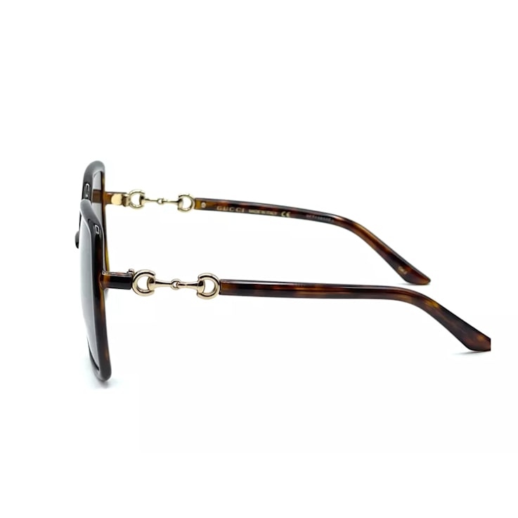 Gucci Brown Tortoise Square Frame / Brown Lens Sunglasses