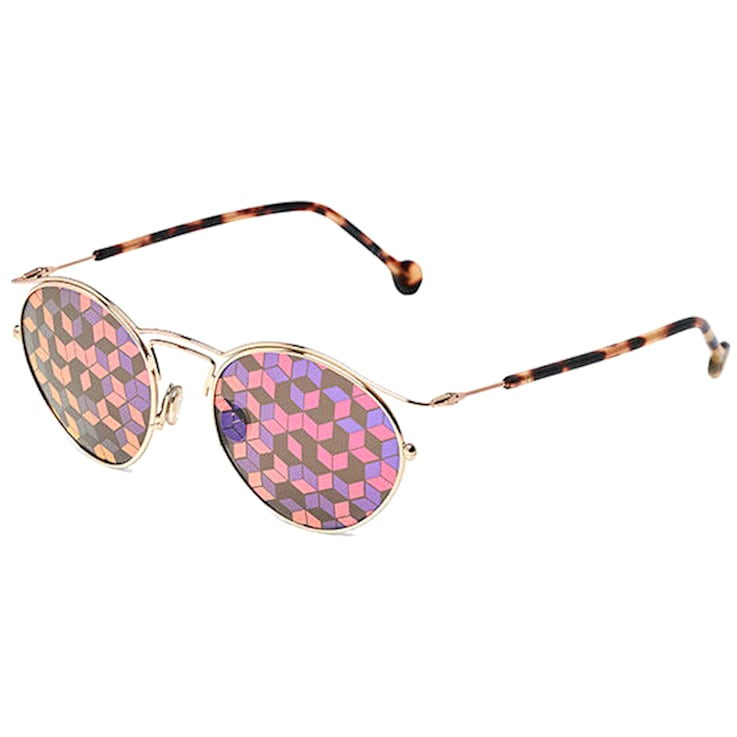Christian Dior ORIGINS1 Gold Tone Havana Frame / Pink Marqueterie Tinted
Lens Sunglasses