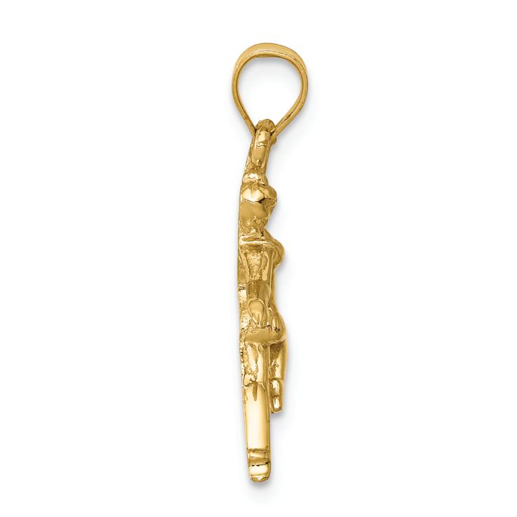 14k Yellow Gold Textured Dancer Pendant