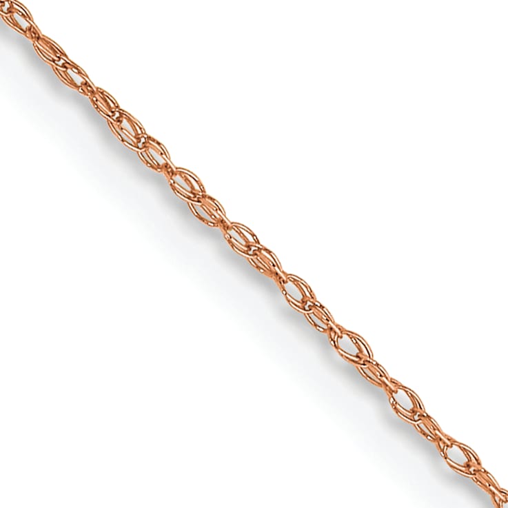 14k Rose Gold 0.5mm Solid Cable 20 Inch Chain