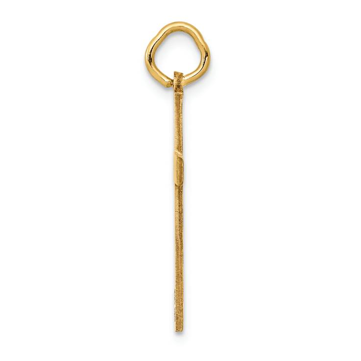 14k Yellow Gold Satin Laser Designed Cross Charm