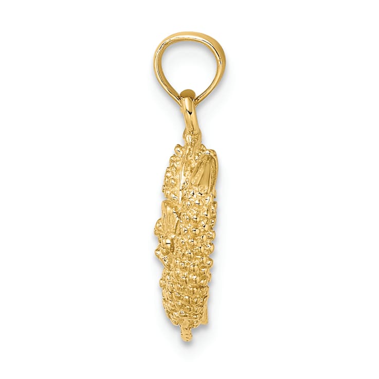 14k Yellow Gold 3D Textured Pisces Zodiac pendant