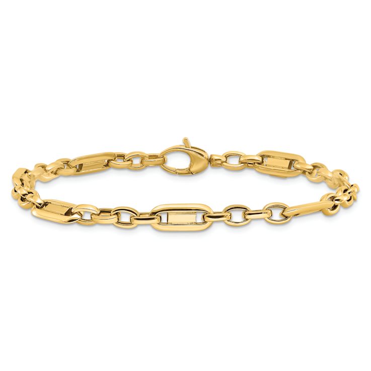 14k Yellow Gold 5.28mm Polished Fancy Link Bracelet
