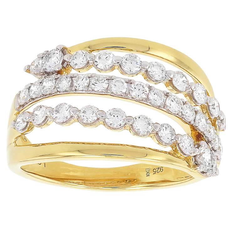 Refined Lab-Grown Diamond Ring 1ctw In 14K Gold Over Sterling Silver
