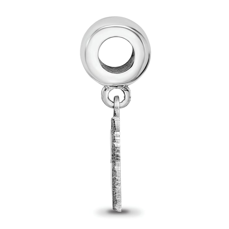 Sterling Silver Rhodium-plated LogoArt Clemson University Small Dangle Bead