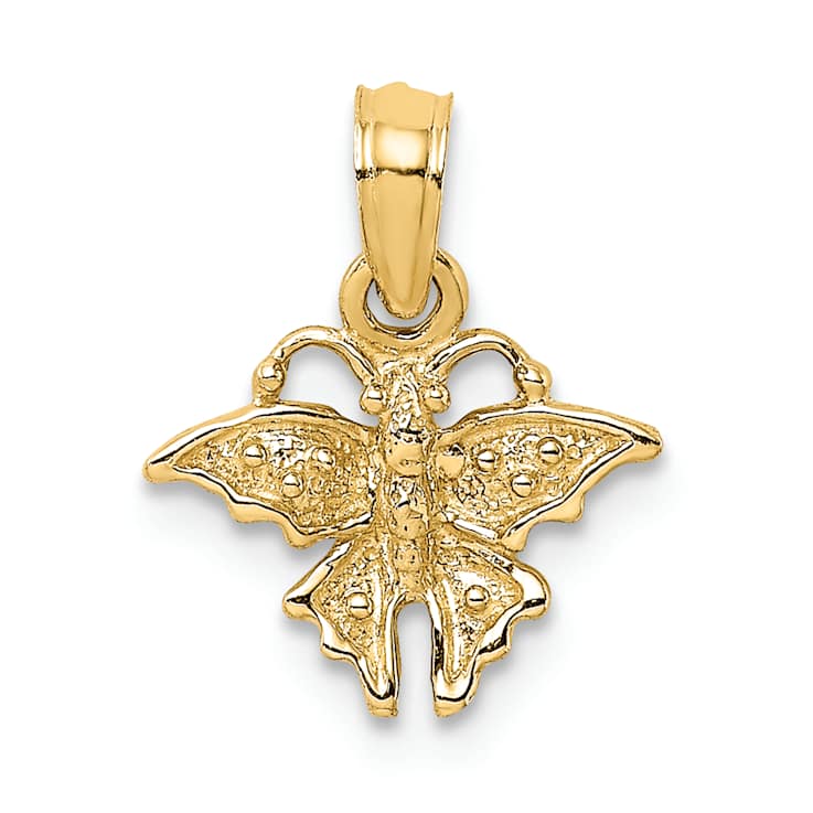 10K Yellow Gold Textured Mini Butterfly Charm