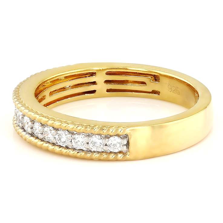Lab-Grown Diamond Band Ring In 14K Gold Over Sterling Silver 0.33ctw