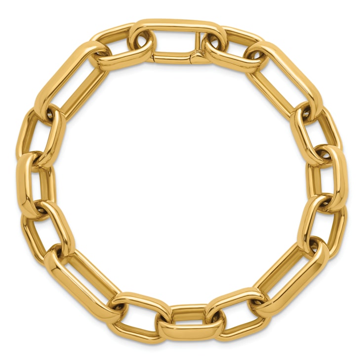 18K Yellow Gold 10mm Oval Link 8 inch Bracelet