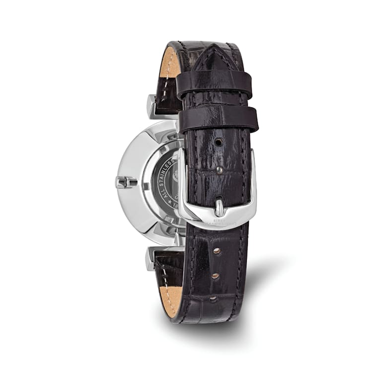 Ladies Charles Hubert Stainless Steel Black Dial Watch