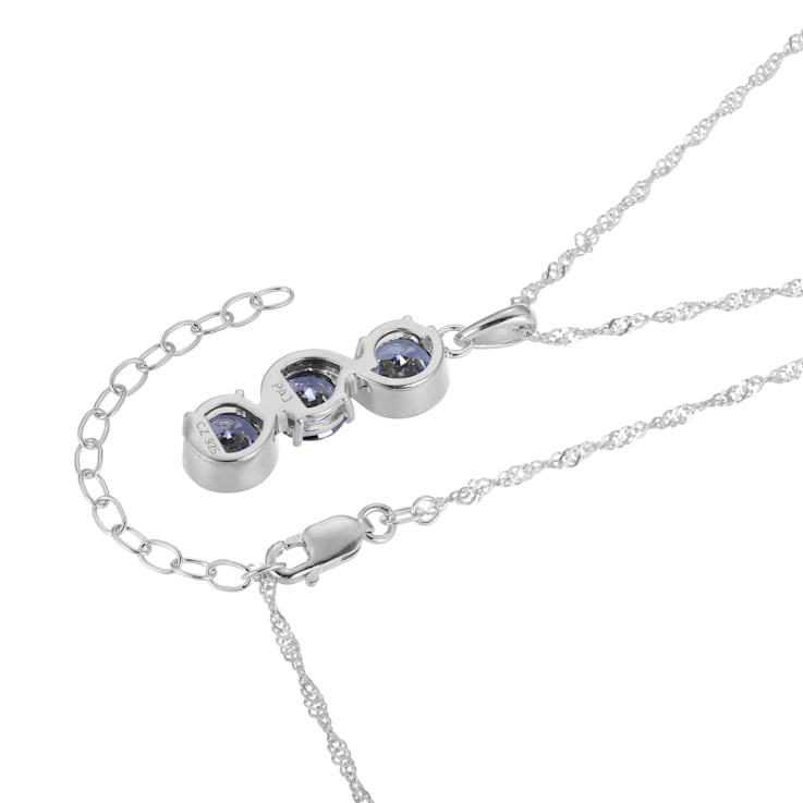 Blue Cubic Zirconia Platinum Over Sterling Silver June Birthstone
Pendant 5.94ctw