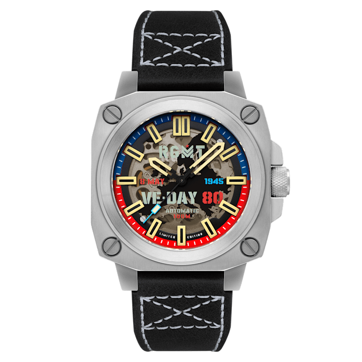 RGMT Altimeter Skeleton Automatic Ve-Day 80th Black Stainless Steel Band
Limiited Edition Watch
